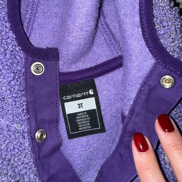 Carhartt Kids 3T Cozy Purple Sherpa Hoodie - Picture 4 of 4